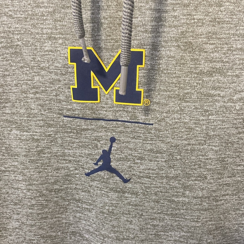 Gray Jordan Michigan Wolverines Hoodie Men's Size L (Fits Like A Medium)
